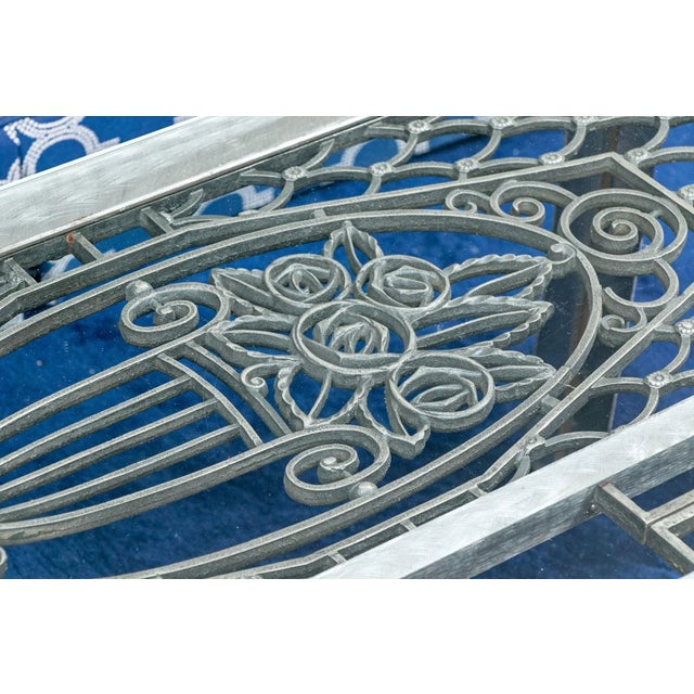 1990s Vintage Brushed Steel Glass Top Coffee Table For Sale - Image 9 of 11