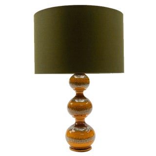Orange Ceramic Table Lamp Base from Kaiser Leuchten, Germany, 1960s For Sale