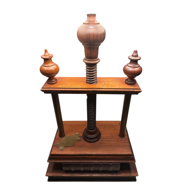 English Vintage Norman Perry Book Press Lamp – Rewired With New Linen Shade For Sale - Image 3 of 7