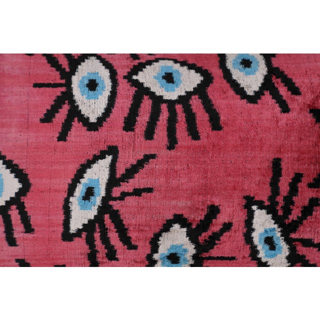 2020s Contemporary Handmade Velvet Evil Eye Good Luck Throw Pillow & Down Feather Insert For Sale - Image 5 of 11