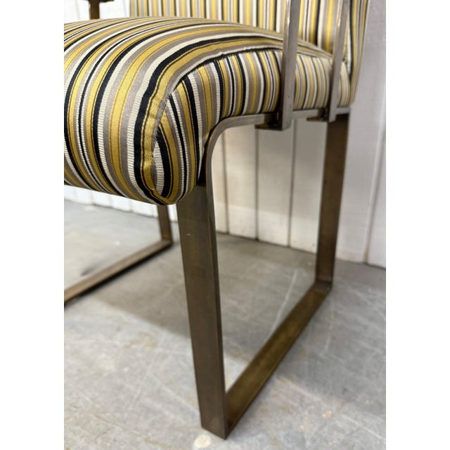 Vintage Mastercraft Upholstered Brass Arm Chairs - Set of 2 For Sale - Image 10 of 10