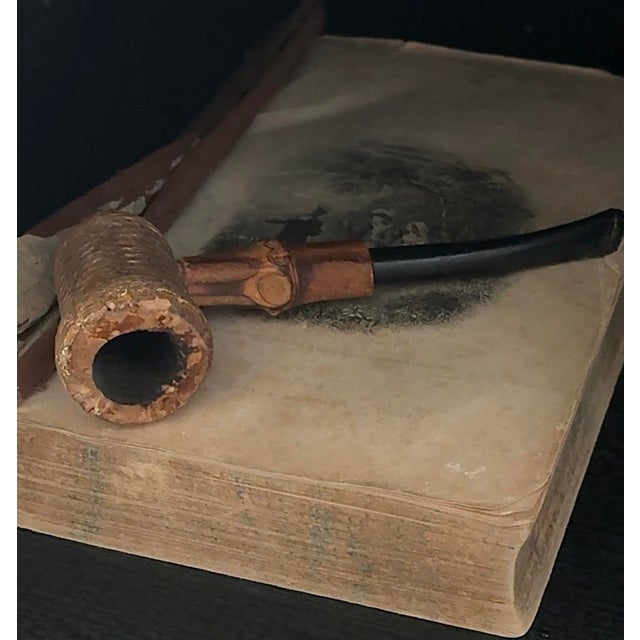 A vintage German hunting pipe with a genuine meerschaum insert, reflecting the utilitarian elegance of Old-World European...