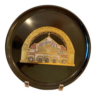 Mid 20th Century Round Couroc of Monterey, Stanford Memorial Church For Sale