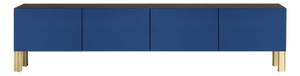 Flexor Blue Polished-Lacquered Wood and Aluminum Living Sideboard by Robert Stadler