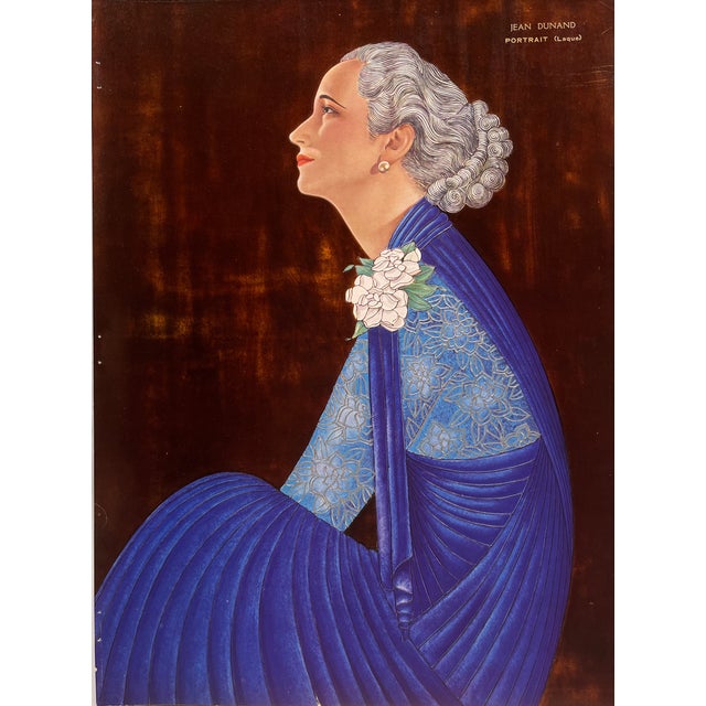 Marvelous vintage print from a 1934 magazine, Portrait (Laque) (lacquer in English) by Jean Dunand, famed Swiss-French...
