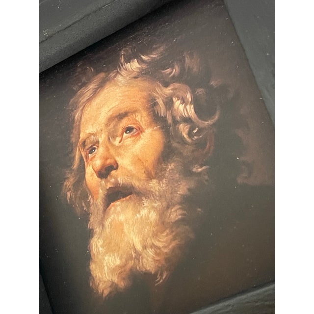 Victorian Title After William Holman Hunt “St. Peter” Small Metallic Fine Art Portrait Print For Sale - Image 3 of 6