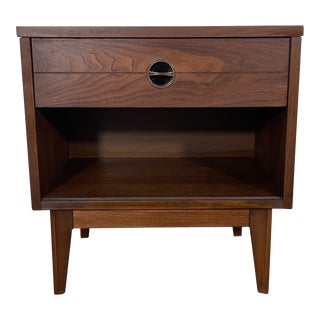 Mid Century Modern Walnut Nightstand For Sale