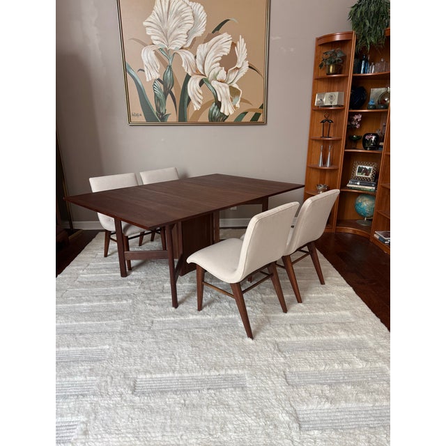 Vintage Walnut "Gate Leg" Dining Table With Drop Leaves After George Nelson for Herman Miller For Sale - Image 16 of 16