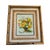Charming vintage floral still life oil painting featuring a cheerful basket arrangement of yellow poppies, daisies, and...