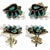 Vintage Zuni Squash Blossom Sterling Silver Turquoise Necklace With Earrings Set For Sale - Image 11 of 12