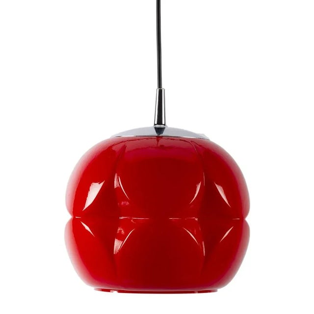 1970s Red Pendant Lamp from Peill & Putzler For Sale - Image 5 of 6