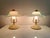 Pair of murano glass table lamps, made in italy, vintage from the 1980s. the lamps have an original and playful design,...