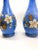 Traditional Vintage Blue Floral Detail Vases - A Pair For Sale - Image 3 of 5