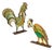 Mid 20th Century Rare MCM Brass & Celluloid Rooster & Parrot Sculptures by Hans Hagenauer For Sale