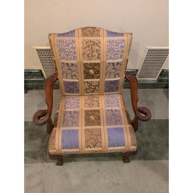 1980s Vintage ‘Swan’ Carved Wood Armchair For Sale - Image 5 of 8