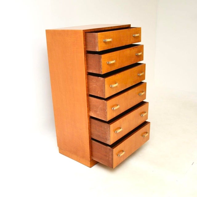 1930s Art Deco Satinwood and Walnut Chest of Drawers, 1930s For Sale - Image 5 of 11