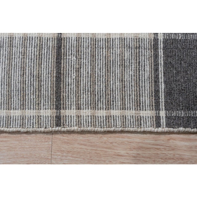 Textile 10x14 Lila Bianca Gray Geometric Modern Flatweave Wool Carpet Rug For Sale - Image 7 of 8