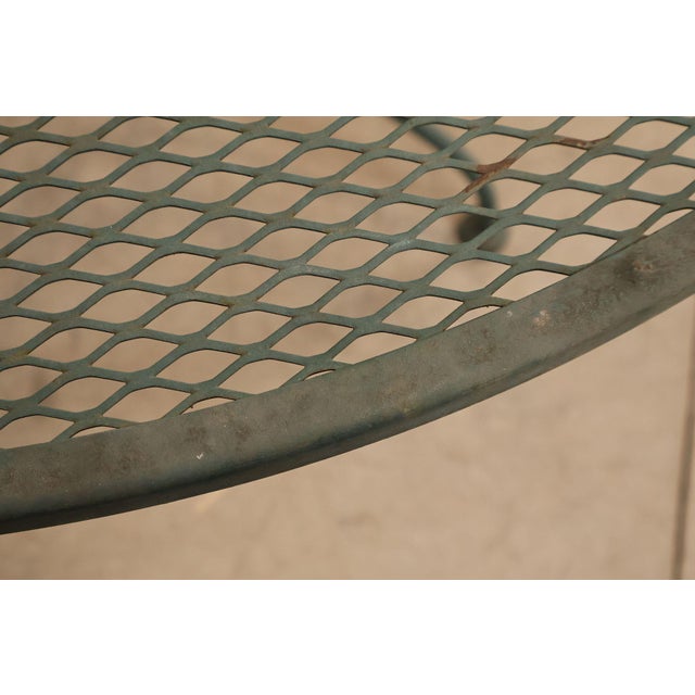Late 20th Century Vintage Wrought Iron Round Patio Table And Four Chairs Set For Sale - Image 5 of 18