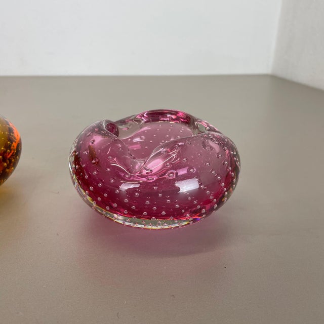 Murano Glass Bubble Structure Bowls or Ashtrays, Italy, 1970s, Set of 2 For Sale - Image 7 of 18