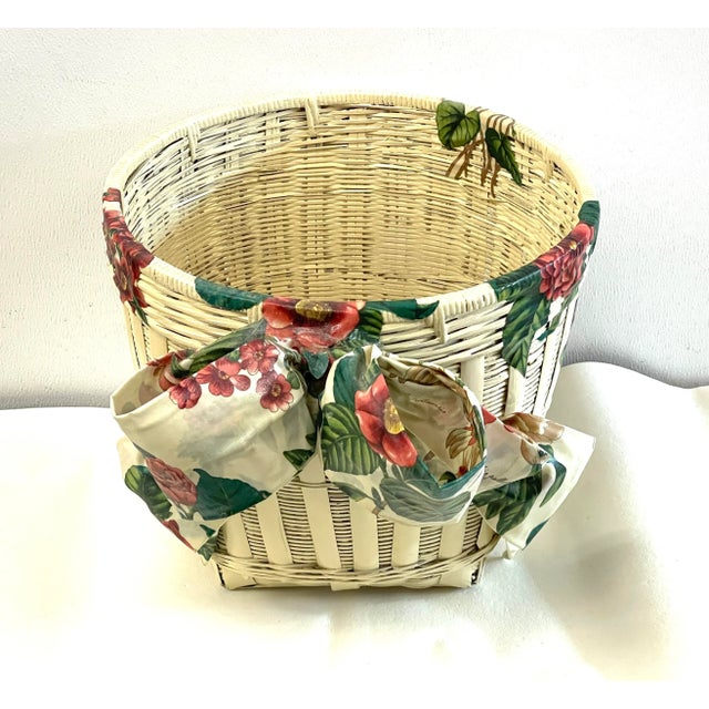 French Painted Floral Decoupage Basket Planter For Sale In Washington DC - Image 6 of 13