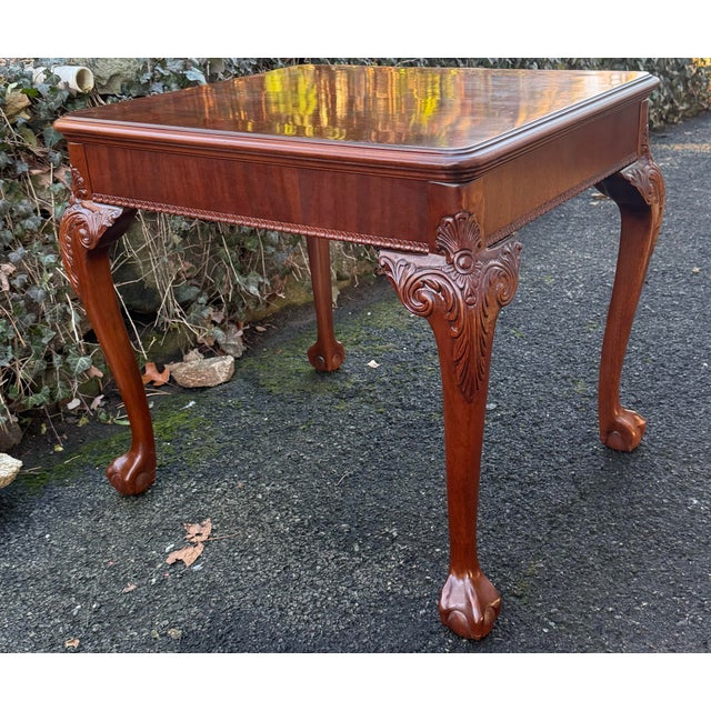 Wood Early 21st Century Flame Mahogany Ball and Claw End Table For Sale - Image 7 of 7