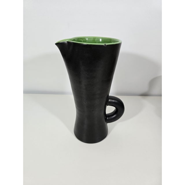 Mid-Century Modern Ceramic Model 860 Pitcher and Tumblers by Pol Chambost, France, 1950s, Set of 7 For Sale - Image 3 of 17