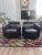 Leolux Pair of Vintage Leolux "Dino" Postmodern Leather Lounge Chairs - Sled Base For Sale - Image 4 of 10