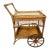 Heywood Wakefield Wicker Rolling Bar Cart Tea Cart With Removable Glass Tray For Sale