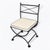 Vintage Turkish Powder-Coated Cast Iron Campaign-Style Vanity or Garden Chair With New Custom Cushions For Sale In West Palm - Image 6 of 11