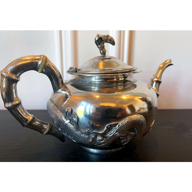 Early 20th Century Chinese Export Silver Tea Set with Original Box Zee Wo - 4 pcs For Sale - Image 13 of 16