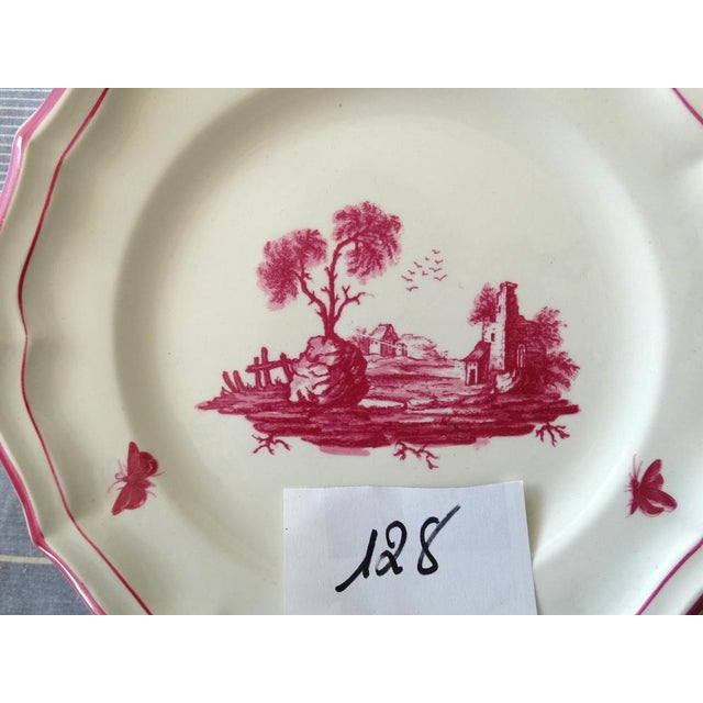 Gien earthenware Gien model pink landscapes 1 earthenware plate D 25 cm GIEN stamp 1960-71 Note: the length width depth...