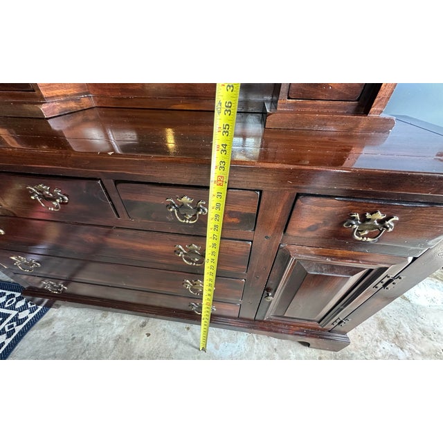 Vintage Sears Open Hearth 2-Piece Bedroom Set - Dresser With Hutch & Lingerie Chest For Sale - Image 10 of 12