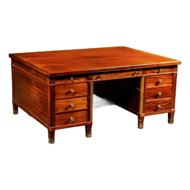 1920s Regency Mahogany Partners Desk For Sale