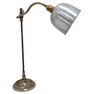 French Art Deco Table Lamp in Aluminium, 1930 For Sale