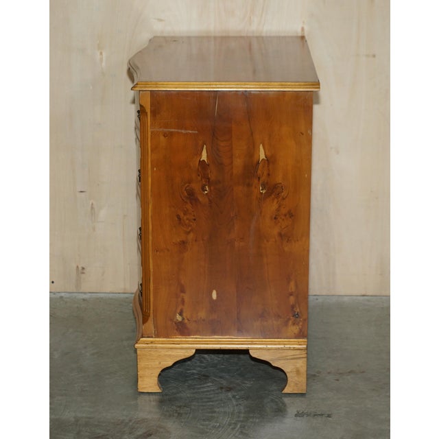 Vintage Wide Burr & Burl Yew Wood Chest of Drawers, Set of 2 For Sale - Image 14 of 18
