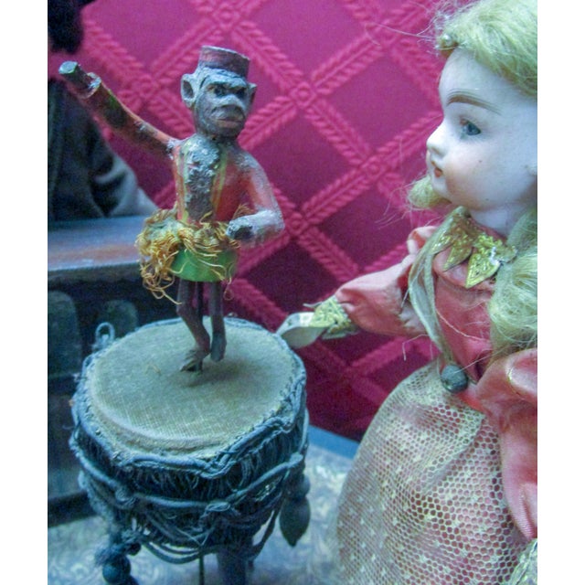 Automaton German Zinner & Sohn Musical Toy W Children & Organ Grinder Monkey For Sale - Image 15 of 16