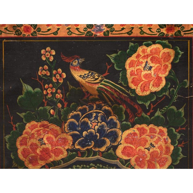 Brown Antique Chinese Painted Trunk For Sale - Image 8 of 11