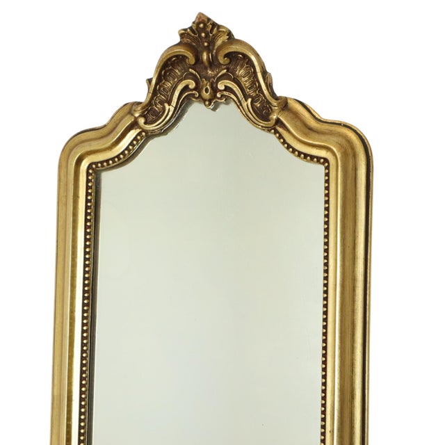 Vintage Baroque Classic Narrow Mirror in Gold, 1960s For Sale - Image 4 of 17