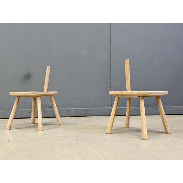 Rustic Farm Stools, 1960s, Set of 2 For Sale - Image 4 of 7