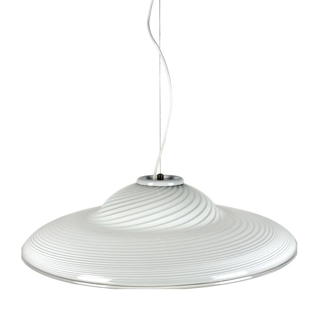 Large Murano Swirl Pendant Lamp, Italy, 1970s For Sale