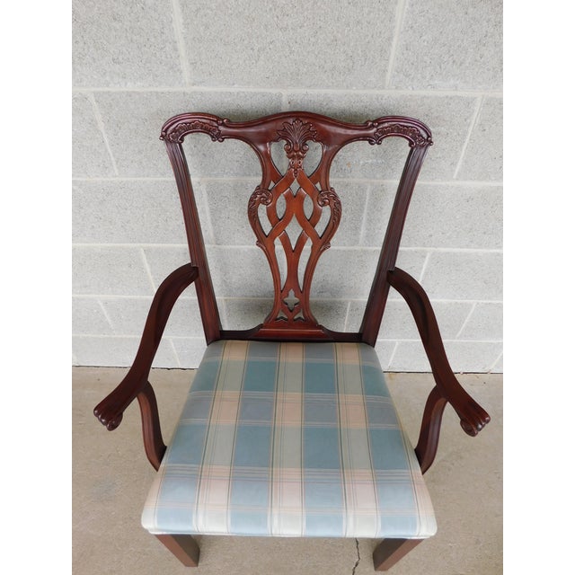 Ethan Allen Chippendale Style Mahogany Dining Chairs Set of 8 Chairish