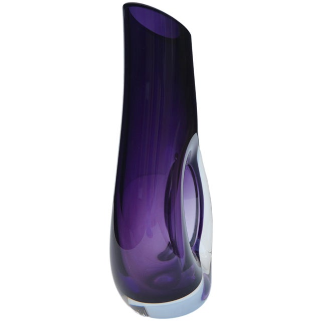 Mid 20th Century Amethyst Purple Crystal Vase Chairish