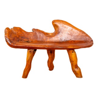 Sculptural Statement Bench in Teak, 1970 For Sale