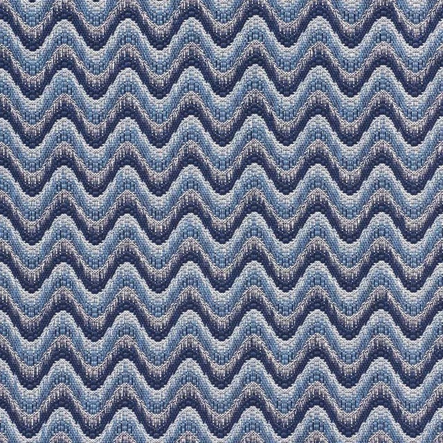 Contemporary Sample - Schumacher Bargello Wave Fabric in Blue For Sale - Image 3 of 3
