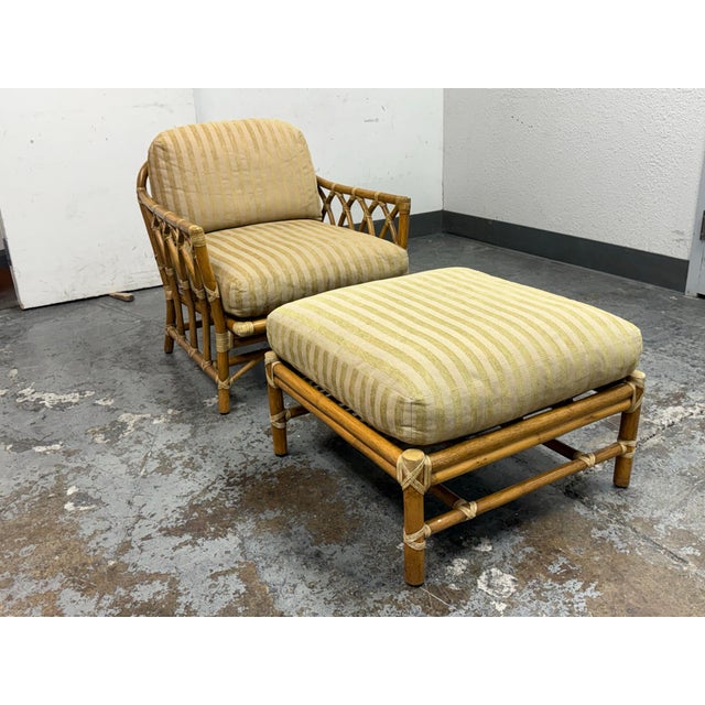 McGuire Furniture Cathedral Lounge Chair + Ottoman, Vintage For Sale In San Francisco - Image 6 of 12