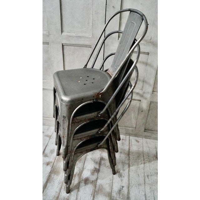 Brown Vintage Tolix Style Bistro Chairs, 1960s, Set of 4 For Sale - Image 8 of 14