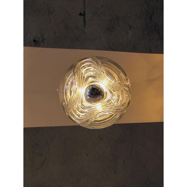 Clear Glass Hanging Lights, 1970 - Set of 3 For Sale - Image 9 of 10