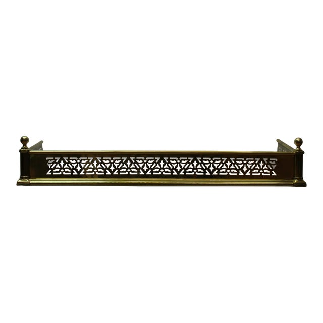 Brass Reticulated Fireplace Fender For Sale