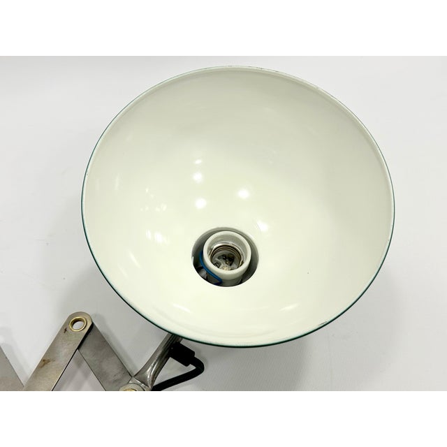 Industrial Dark Green Scissor Wall Lamp, 1950s For Sale - Image 16 of 18