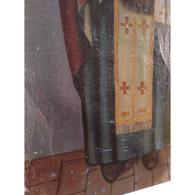 Jesus Christ and St. Peter, Oil on Canvas, Set of 2 For Sale - Image 7 of 8